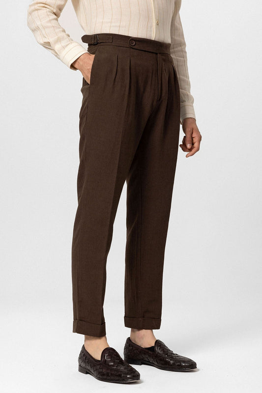 Antioch High-Waisted Linen-Blend Double-Cuff Men's Pants
