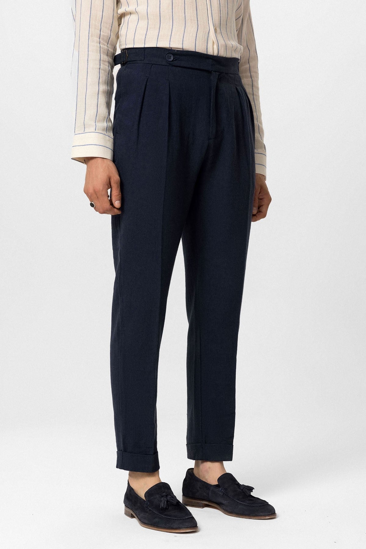 Antioch High-Waisted Linen-Blend Double-Cuff Men's Pants