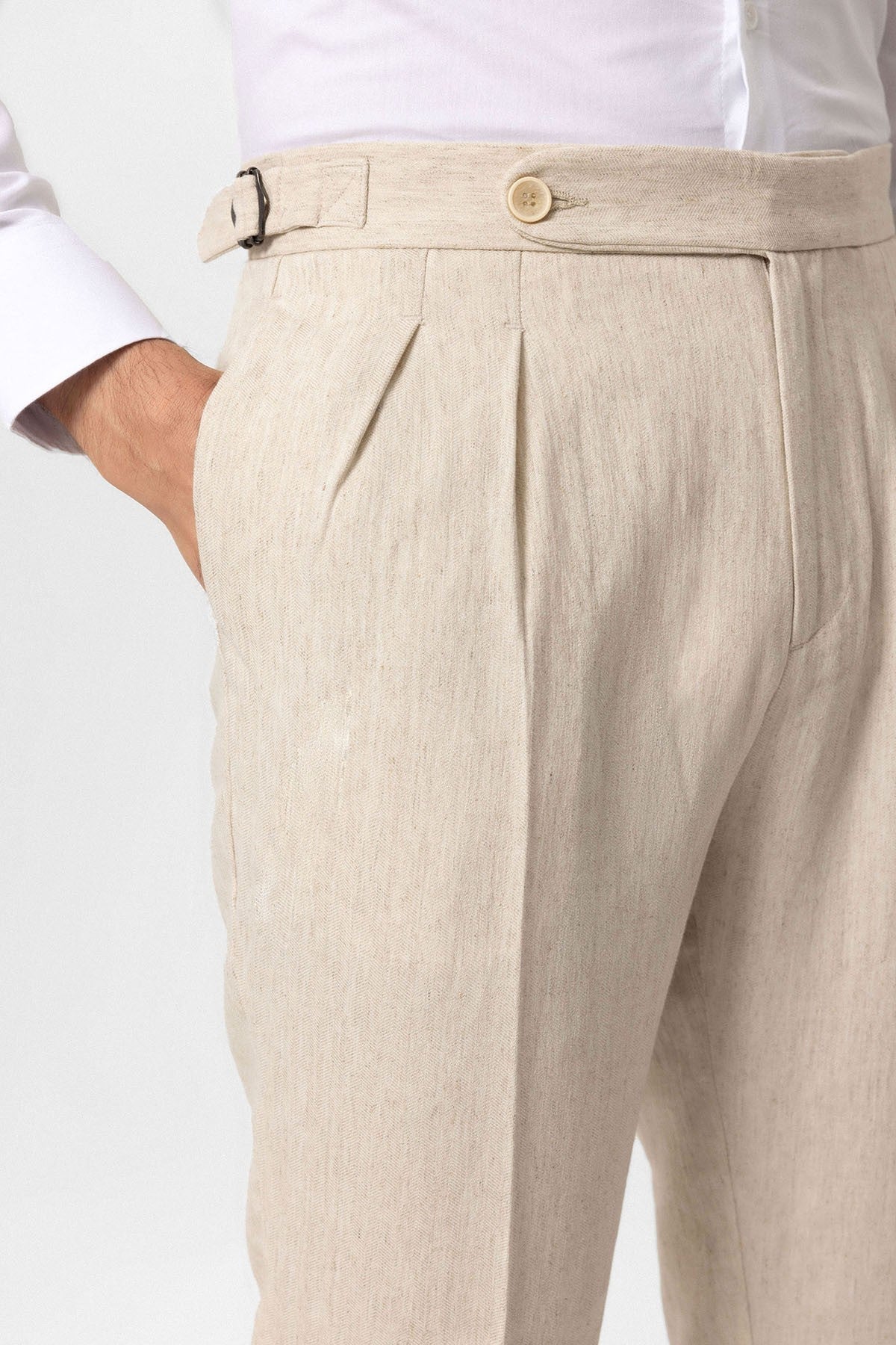 Antioch High-Waisted Linen-Blend Double-Cuff Men's Pants