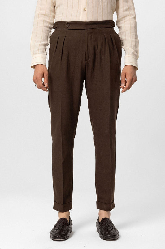 Antioch High-Waisted Linen-Blend Double-Cuff Men's Pants