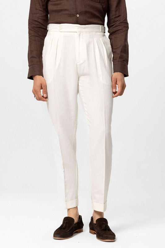 Antioch High-Waisted Linen-Blend Double-Cuff Men's Pants