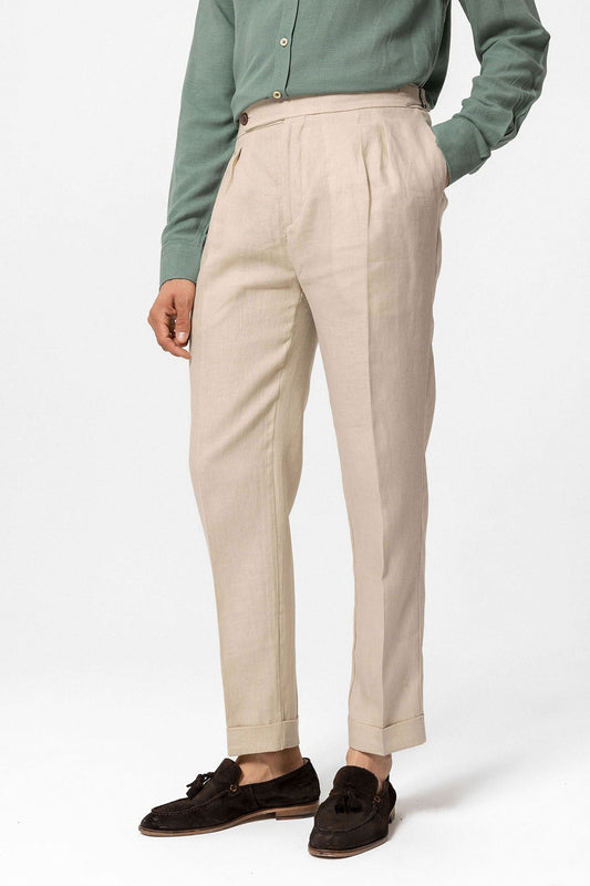 Antioch High-Waisted 100% Linen Pleated Men's Pants