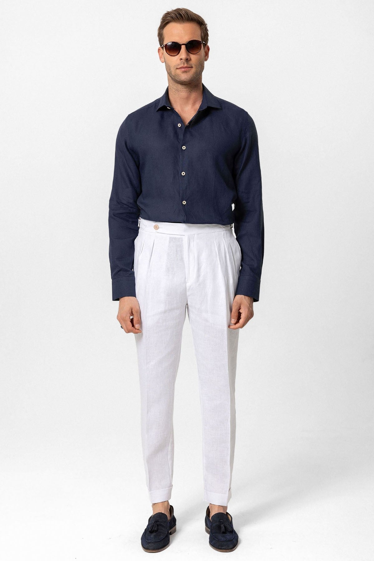 Antioch High-Waisted 100% Linen Pleated Men's Pants