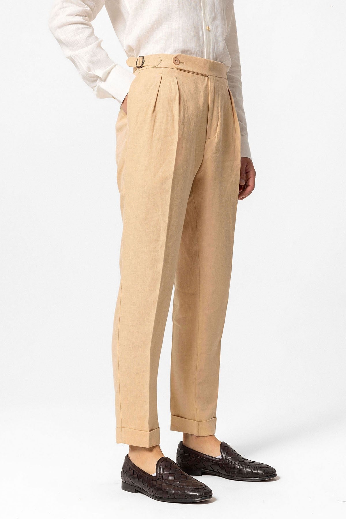 Antioch High-Waisted 100% Linen Pleated Men's Pants