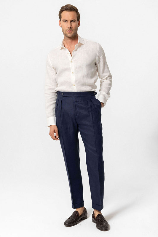 Antioch High-Waisted 100% Linen Pleated Men's Pants