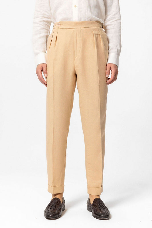 Antioch High-Waisted 100% Linen Pleated Men's Pants