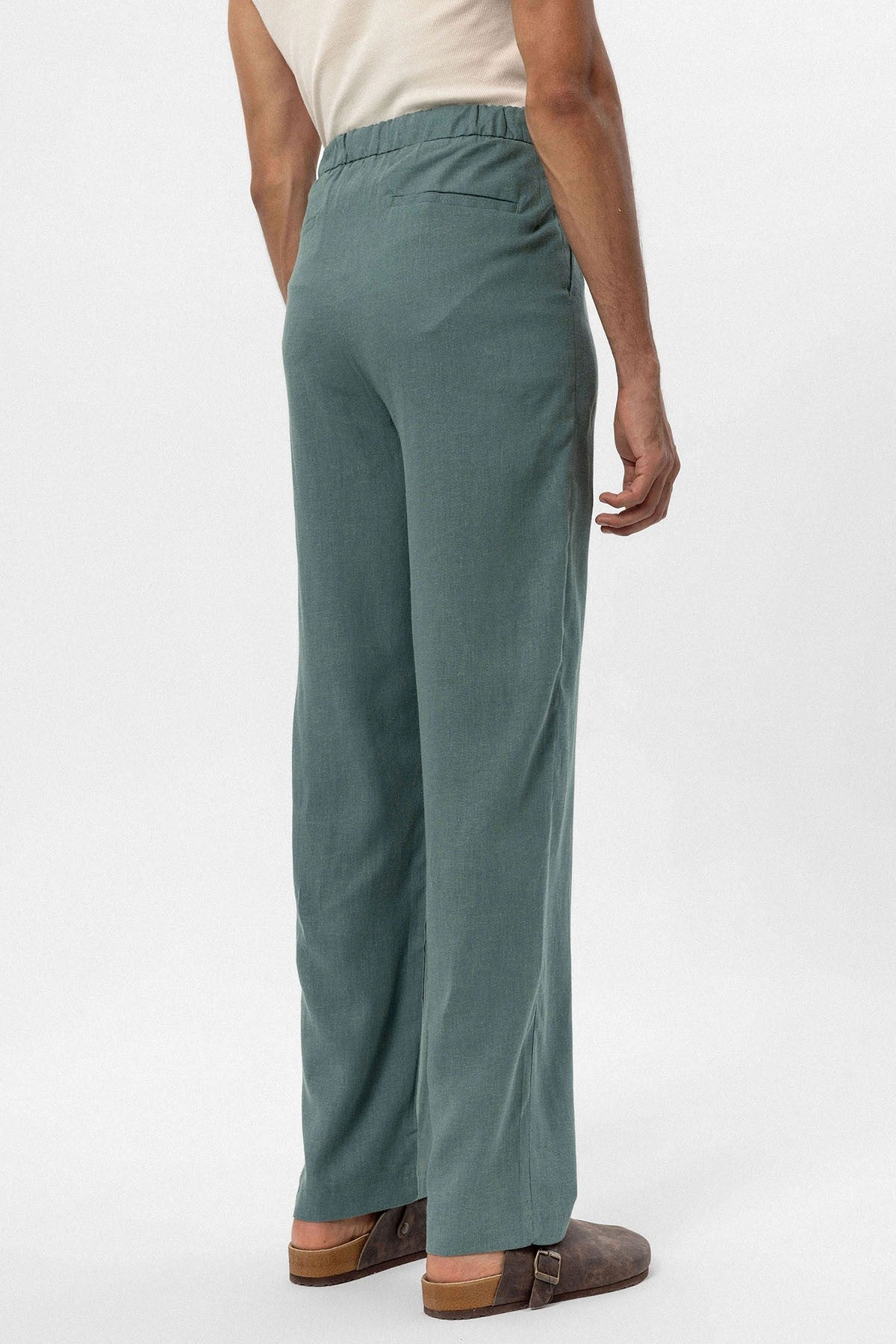 Antioch Belted Linen-Blend Baggy Men's Pants