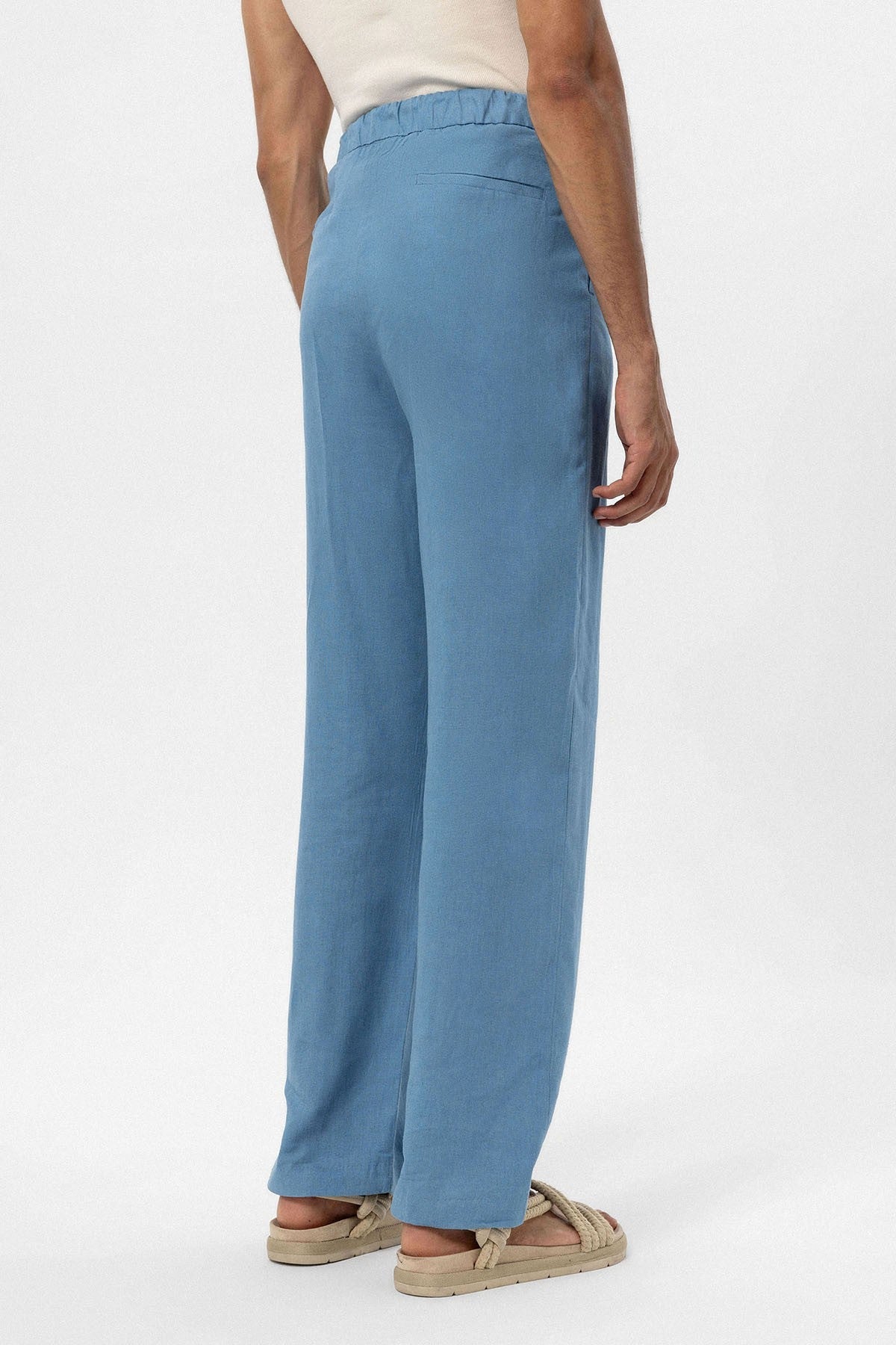 Antioch Belted Linen-Blend Baggy Men's Pants