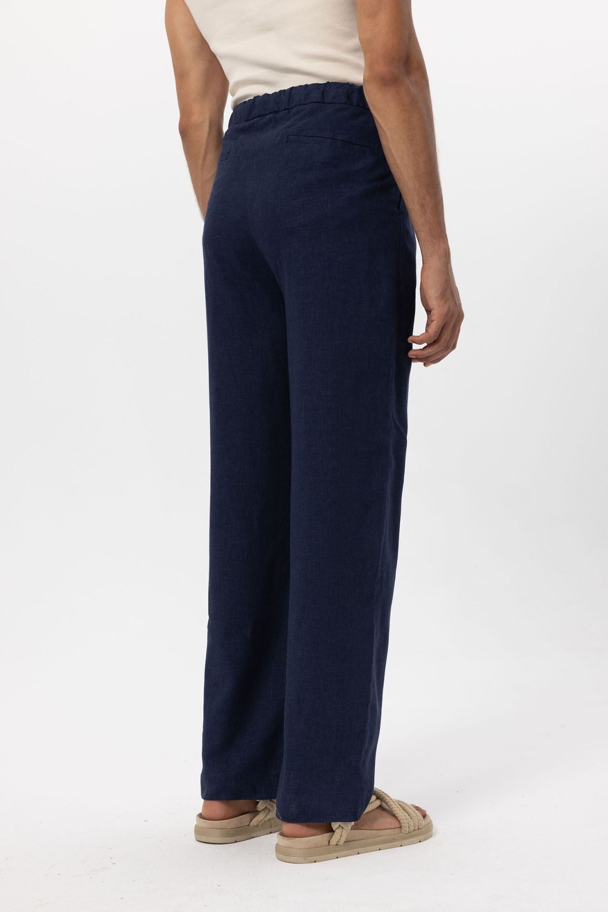 Antioch Belted Linen-Blend Baggy Men's Pants