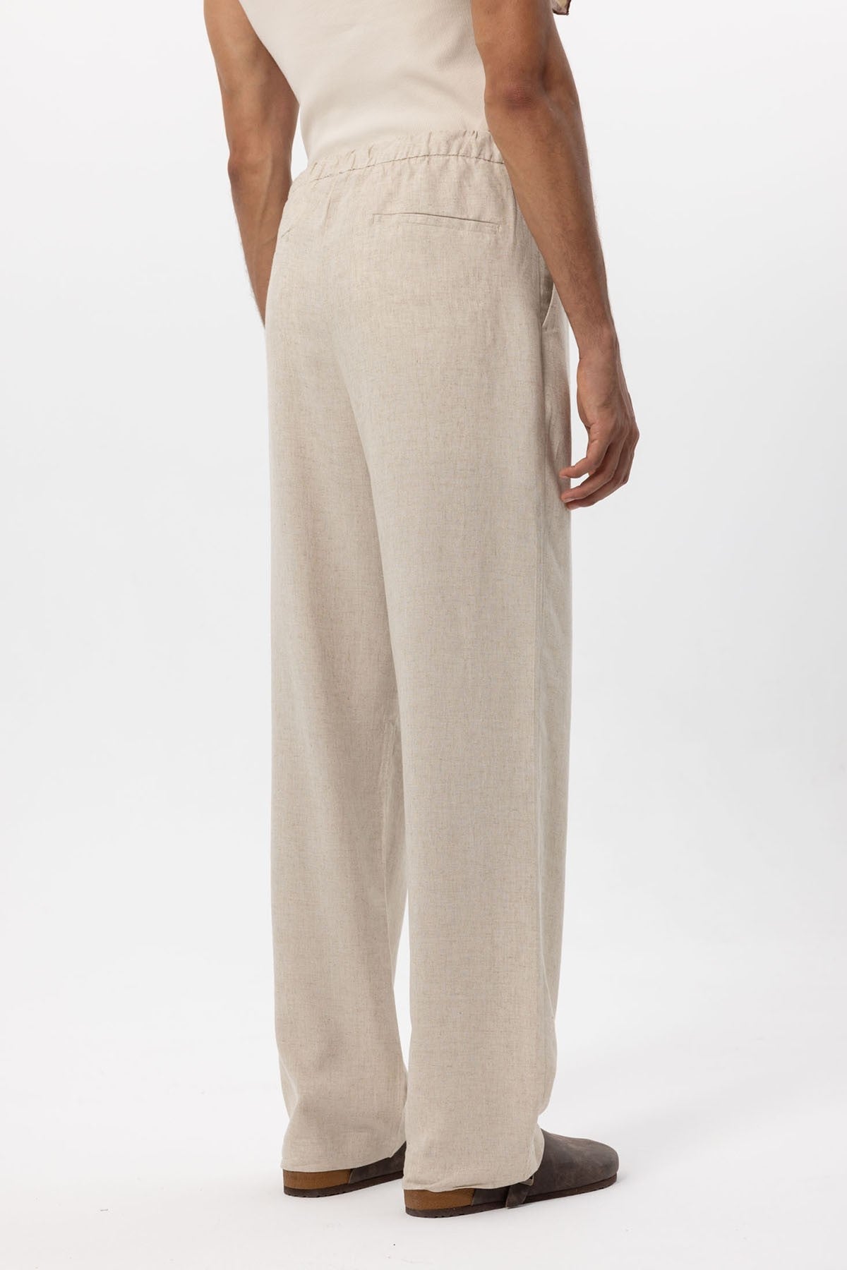 Antioch Belted Linen-Blend Baggy Men's Pants