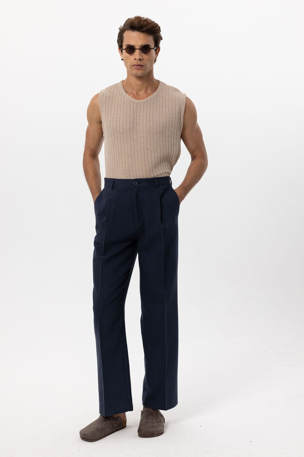 Antioch Linen-Blend Baggy Men's Pants
