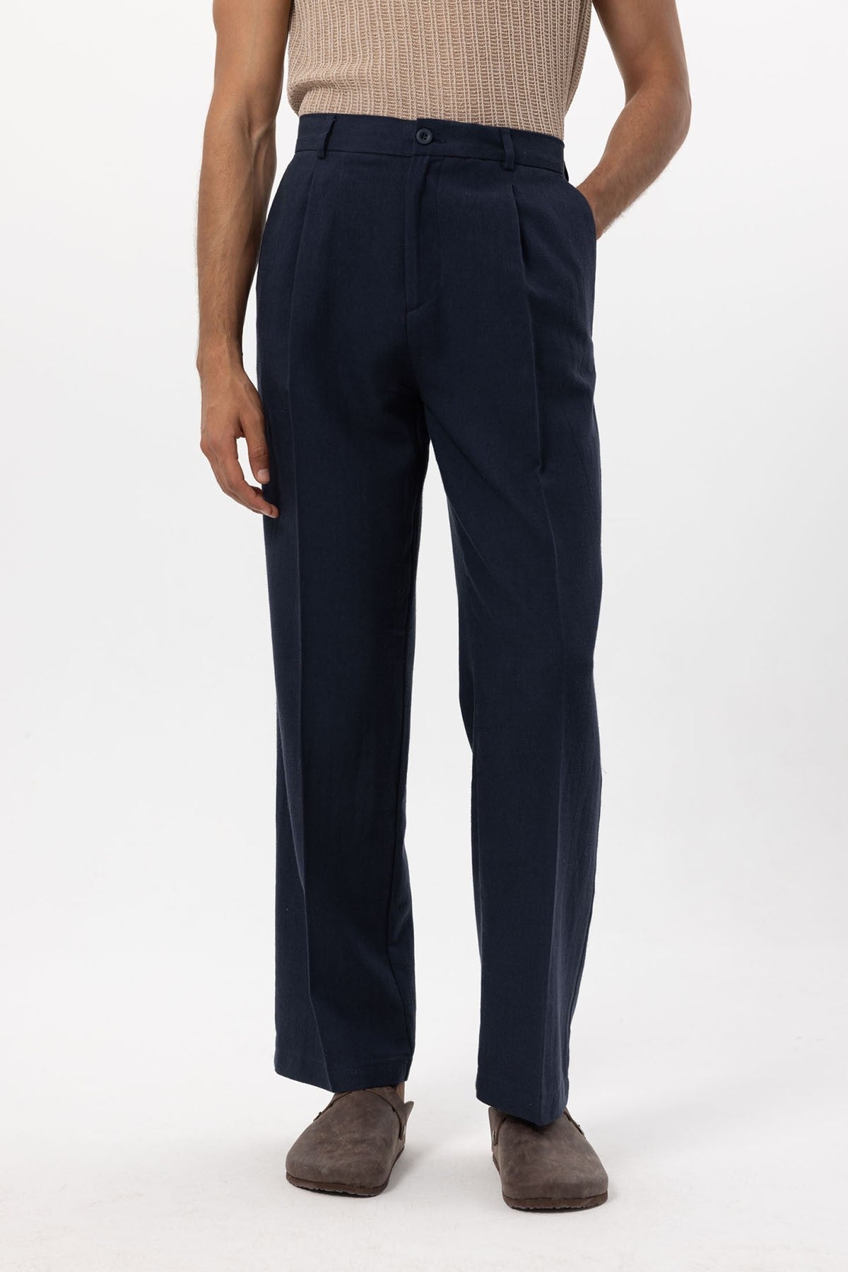 Antioch Linen-Blend Baggy Men's Pants