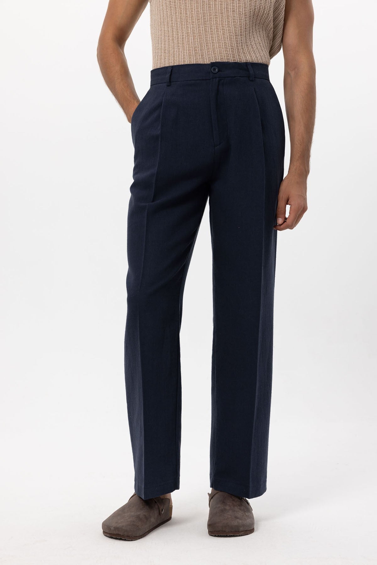 Antioch Linen-Blend Baggy Men's Pants