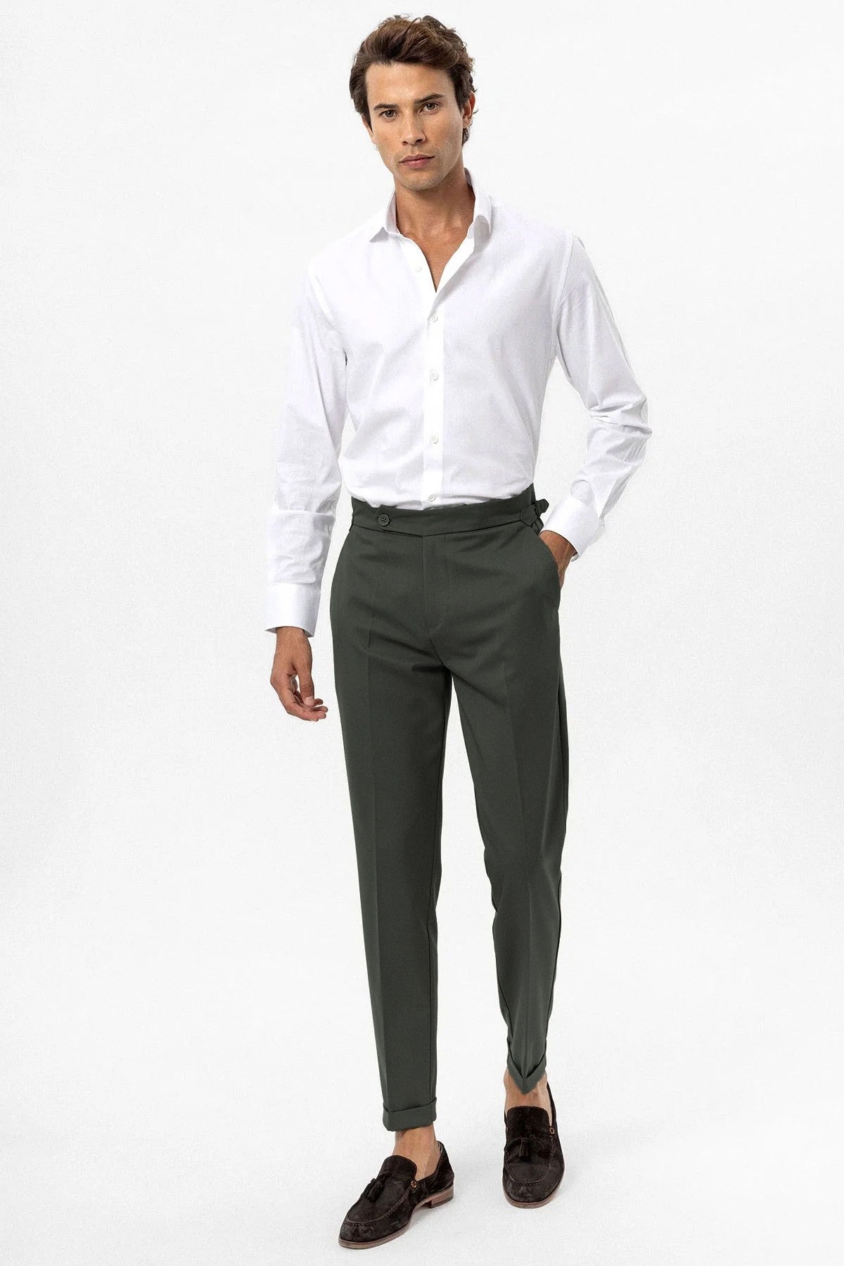 High-Waisted Regular-Fit Men's Pants