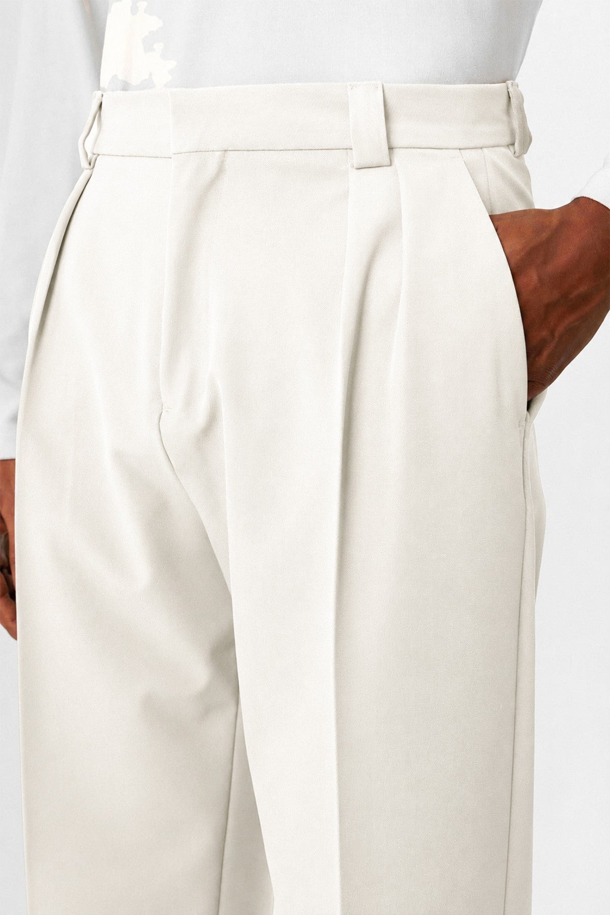 High-Waisted Pleated Relaxed-Fit Baggy Men's Pants