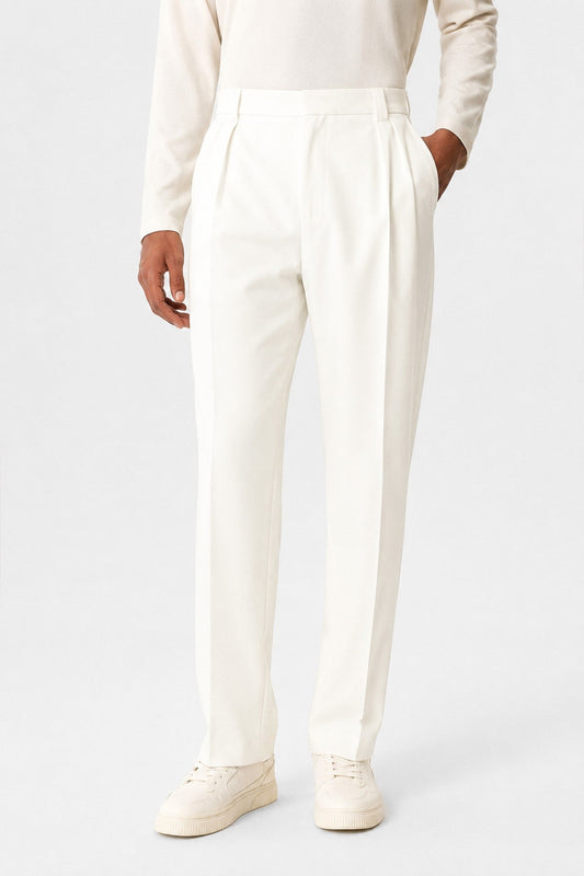 High-Waisted Pleated Relaxed-Fit Baggy Men's Pants