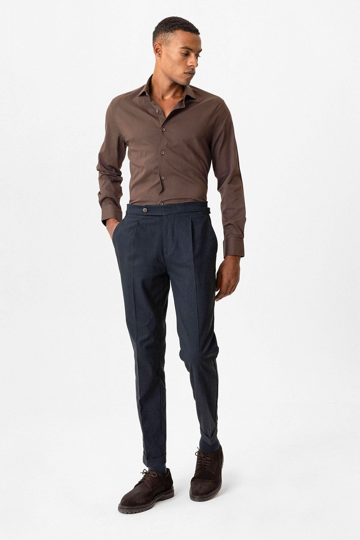 Antioch High-Waisted Pleated Double-Cuff Men's Pants