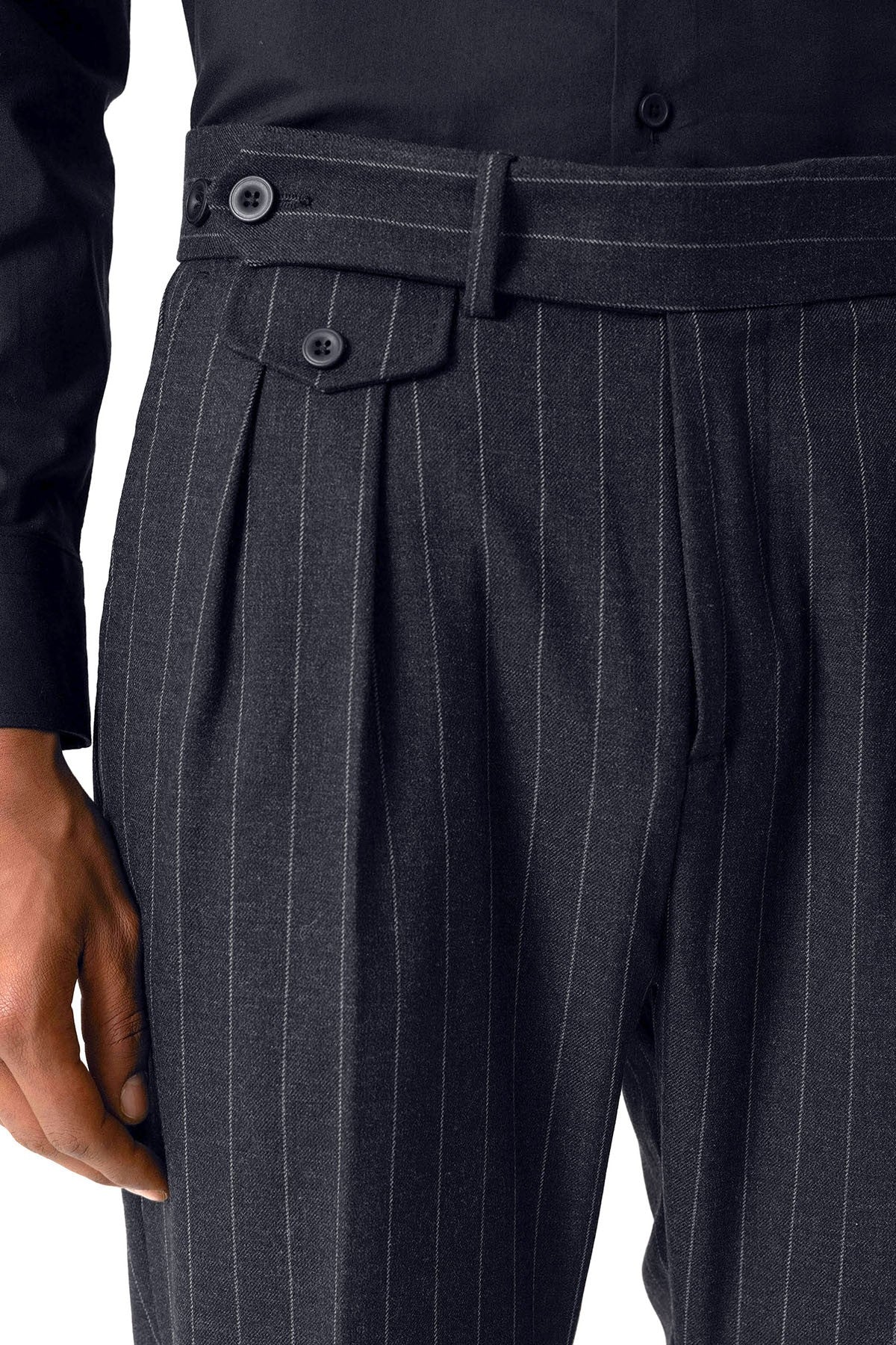 Antioch High-Waisted Pleated Striped Men's Pants