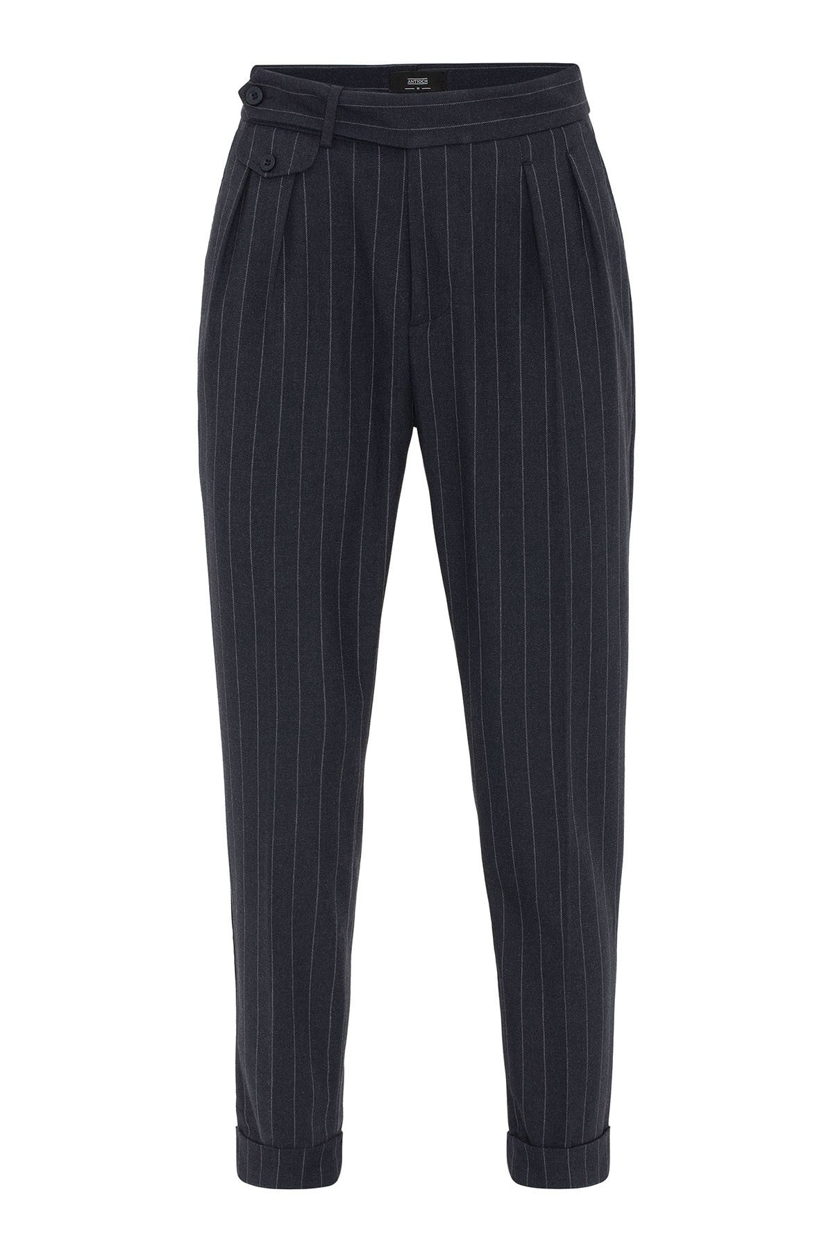 Antioch High-Waisted Pleated Striped Men's Pants