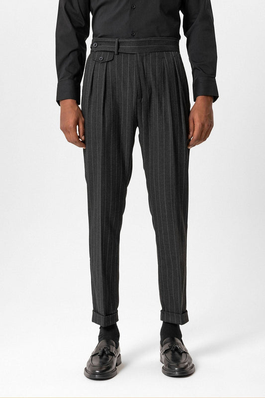 Antioch High-Waisted Pleated Striped Men's Pants