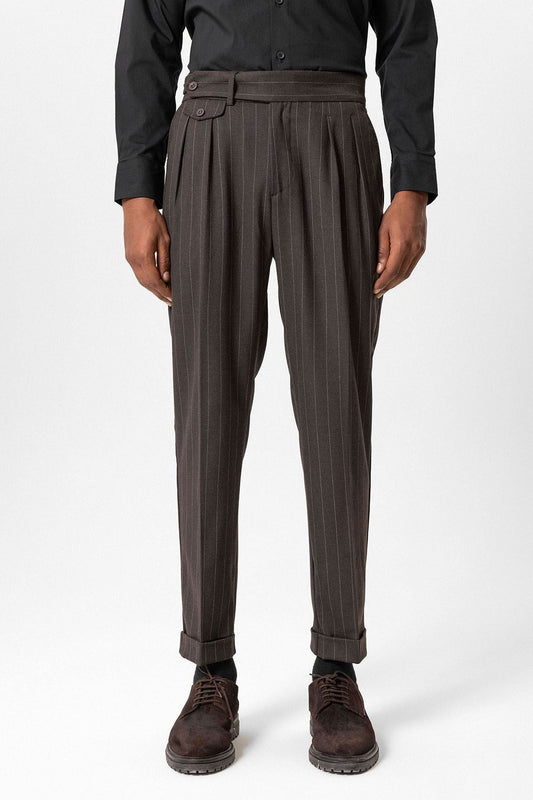 Antioch High-Waisted Pleated Striped Men's Pants