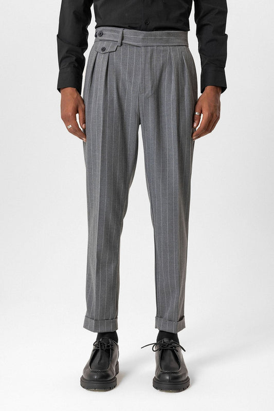 Antioch High-Waisted Pleated Striped Men's Pants