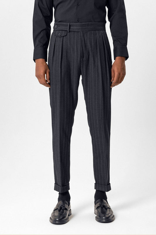 Antioch High-Waisted Pleated Striped Men's Pants