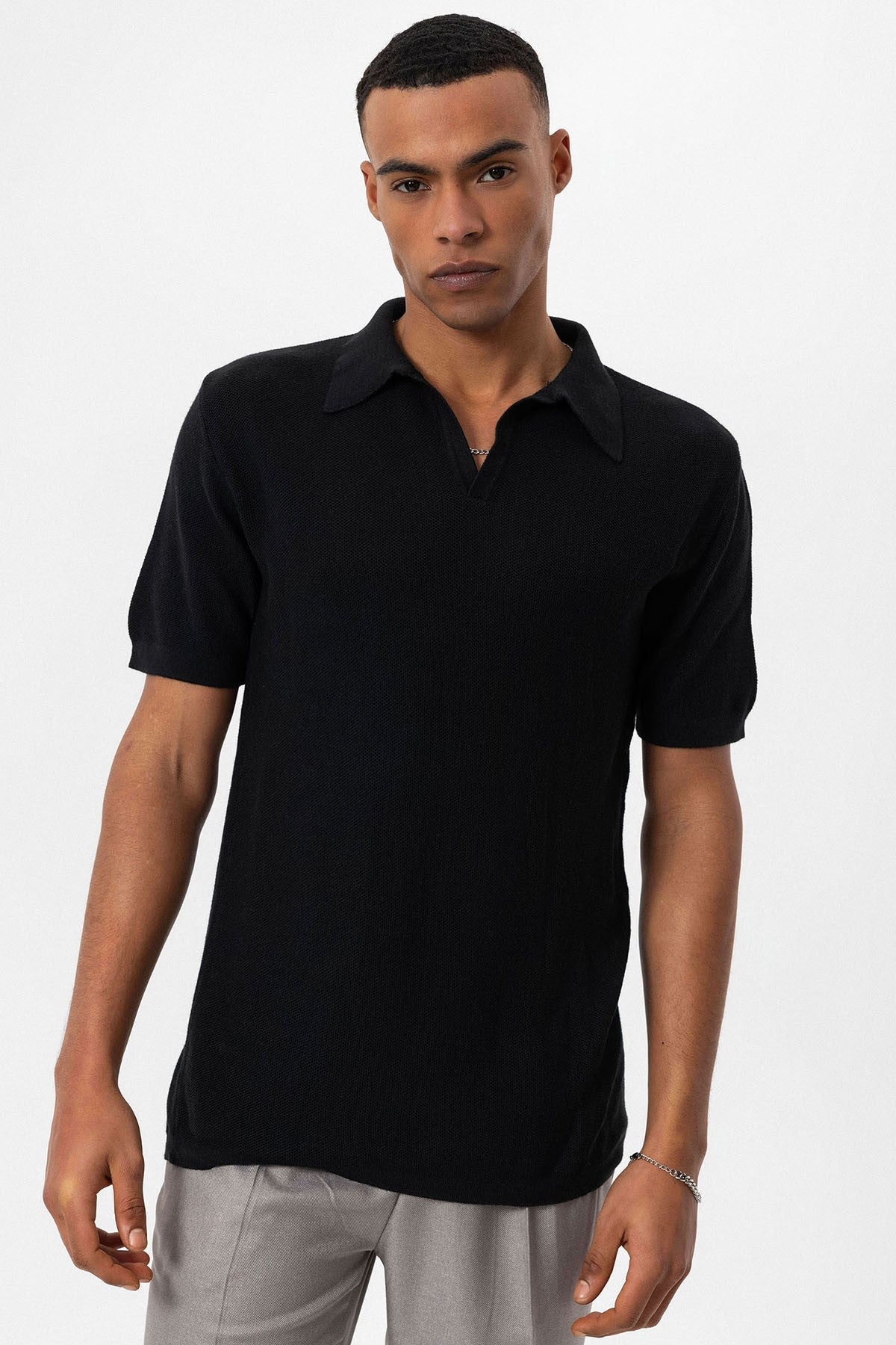 Antioch Polo-Neck Men's Knit T-Shirt