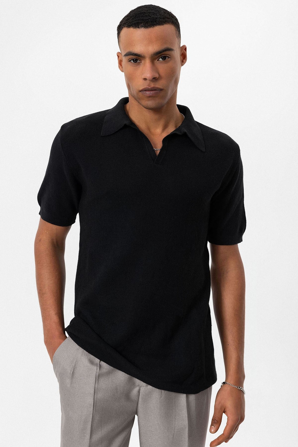 Antioch Polo-Neck Men's Knit T-Shirt