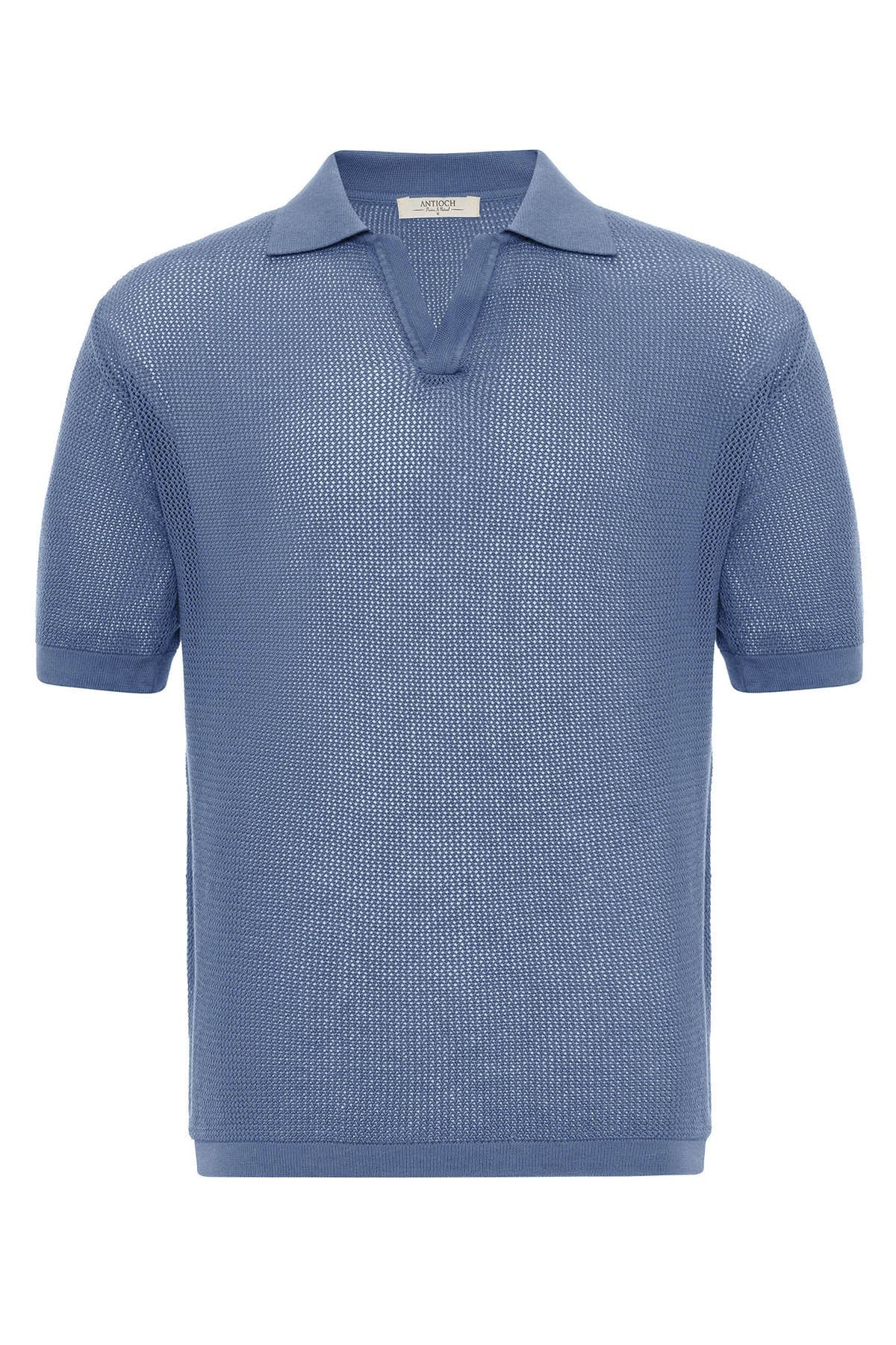 Men's Polo-Neck Openwork T-Shirt
