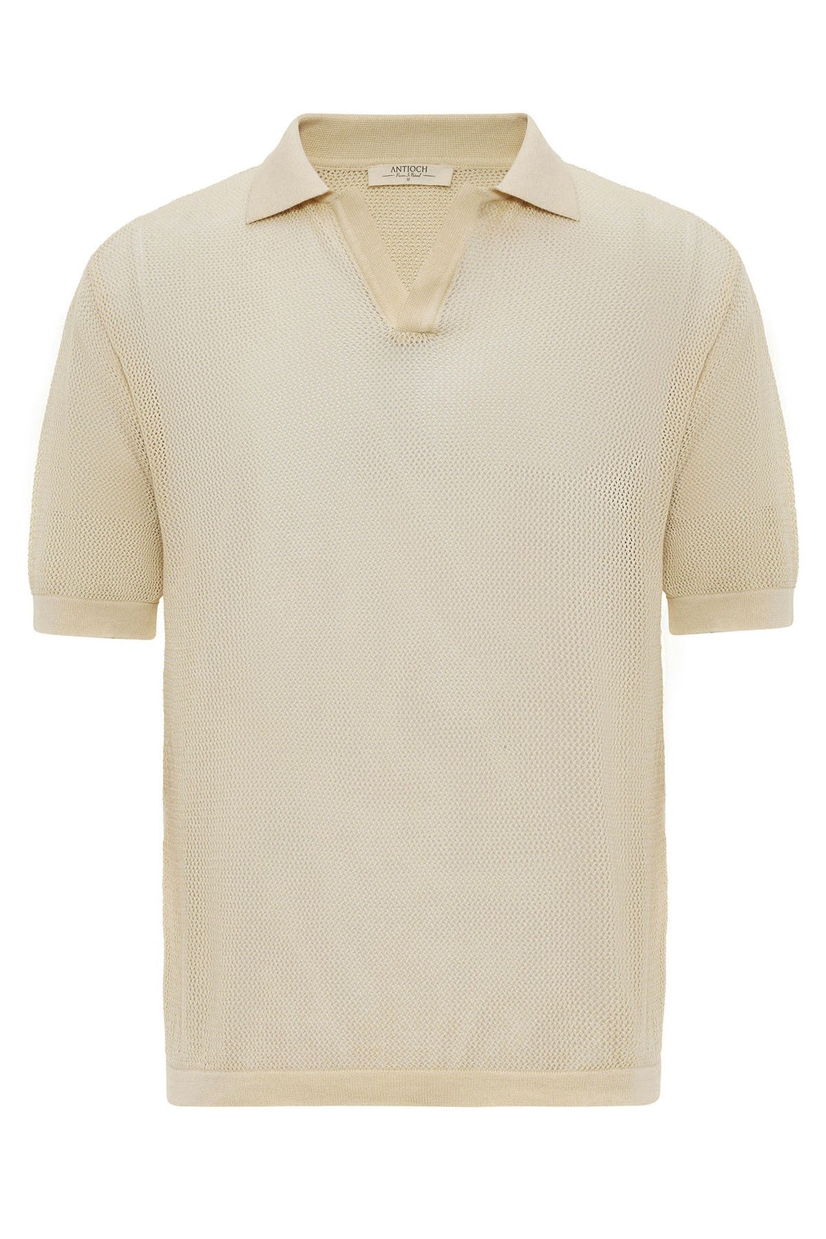 Men's Polo-Neck Openwork T-Shirt