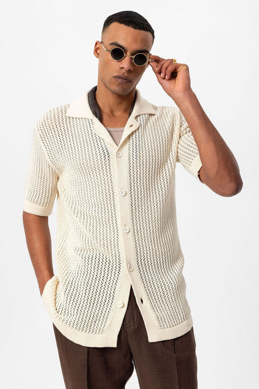 Antioch Short-Sleeved Openwork Men's Shirt