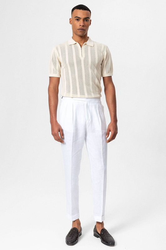 Antioch Polo-Neck Zipper-Front Knit Men's T-Shirt