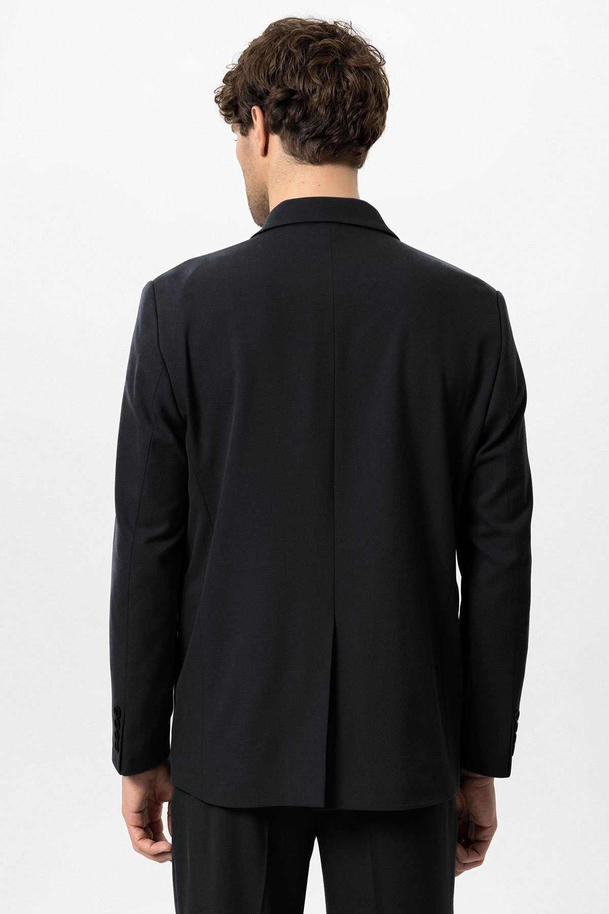 Men's Double-Breasted Blazer with Slit Pockets