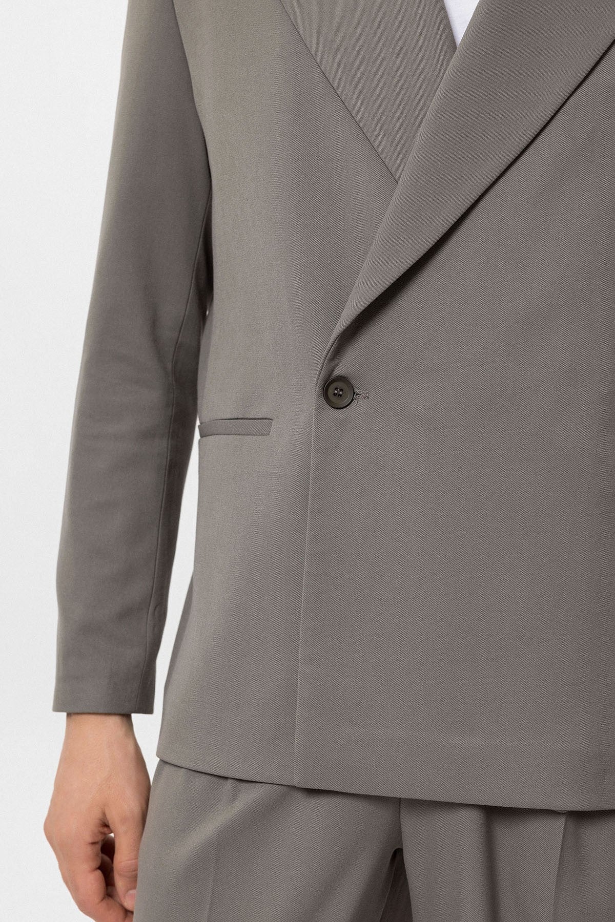 Men's Double-Breasted Blazer with Slit Pockets