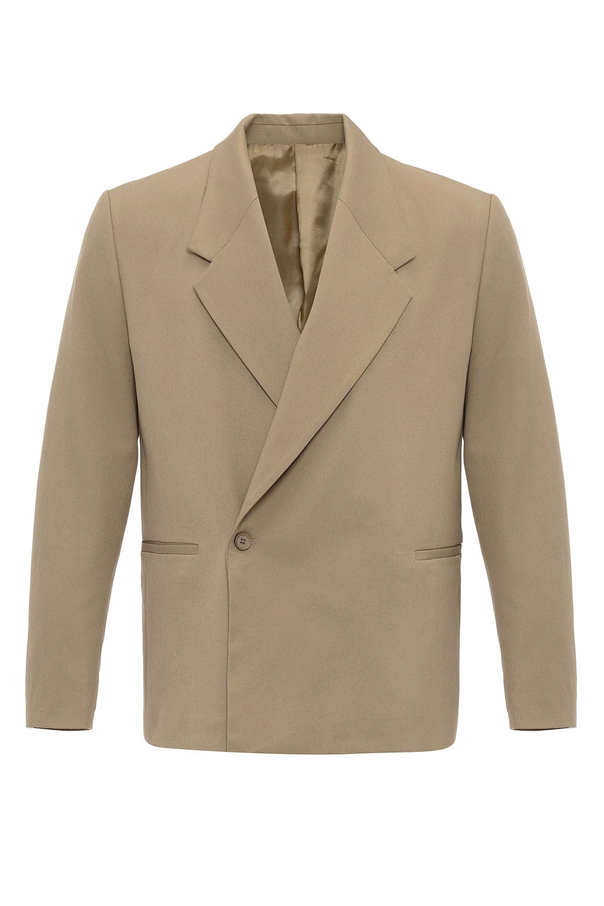 Men's Double-Breasted Blazer with Slit Pockets