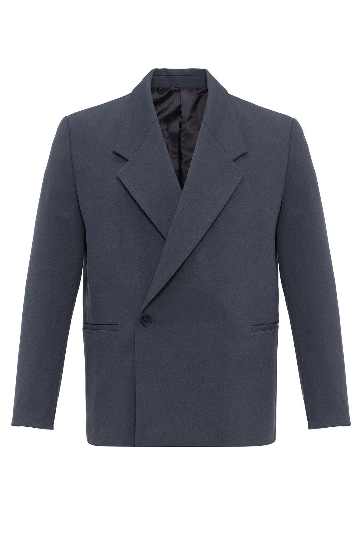 Men's Double-Breasted Blazer with Slit Pockets