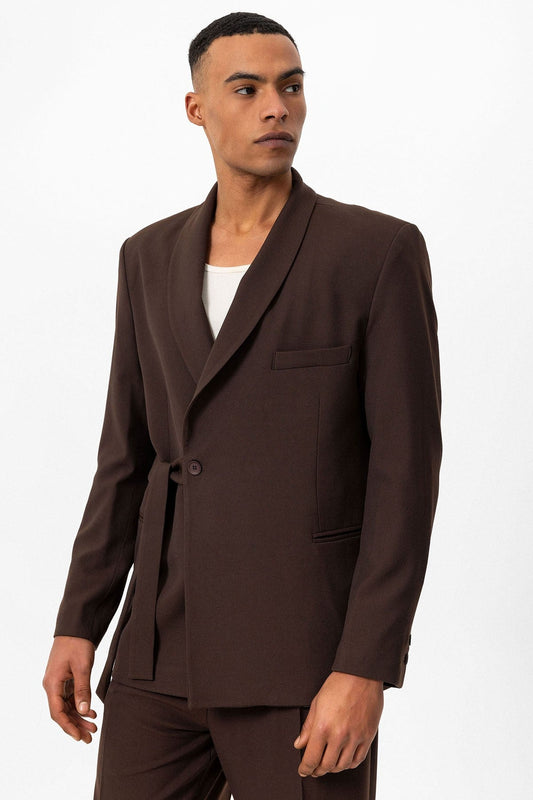 Antioch Double-Breasted Men's Blazer with Belt