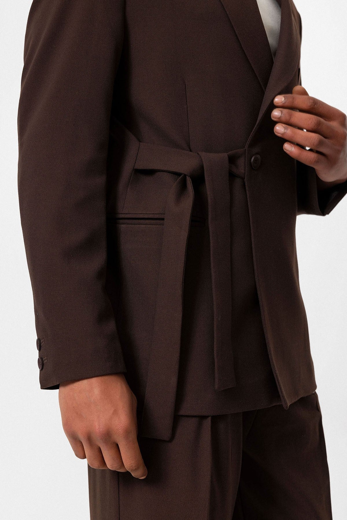 Antioch Double-Breasted Men's Blazer with Belt