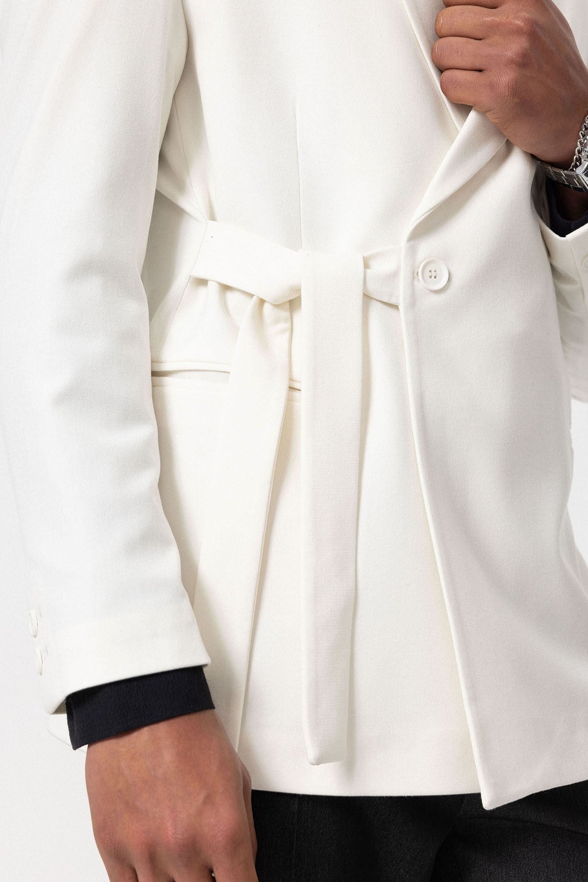 Antioch Double-Breasted Men's Blazer with Belt
