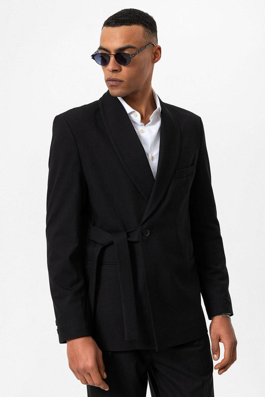 Antioch Double-Breasted Men's Blazer with Belt