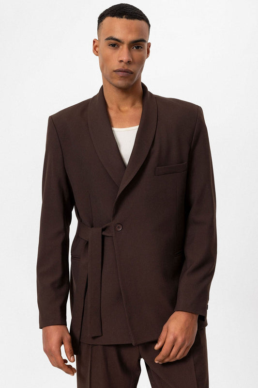 Antioch Double-Breasted Men's Blazer with Belt