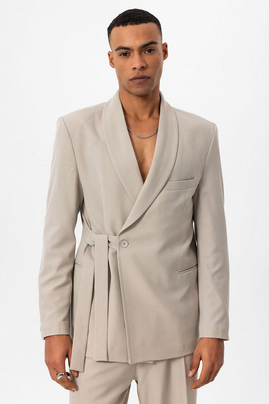 Antioch Double-Breasted Men's Blazer with Belt