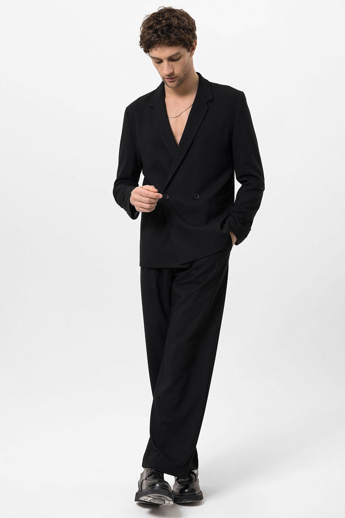 Antioch Single-Button Double-Breasted Men's Blazer
