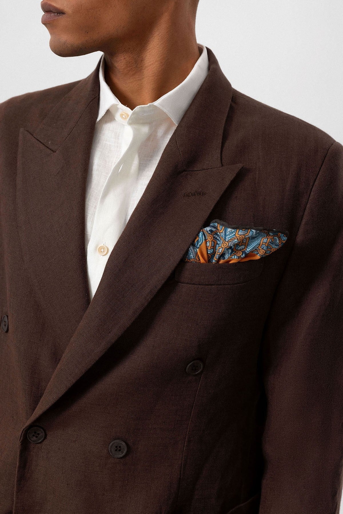 100% Linen Double-Breasted Men's Blazer