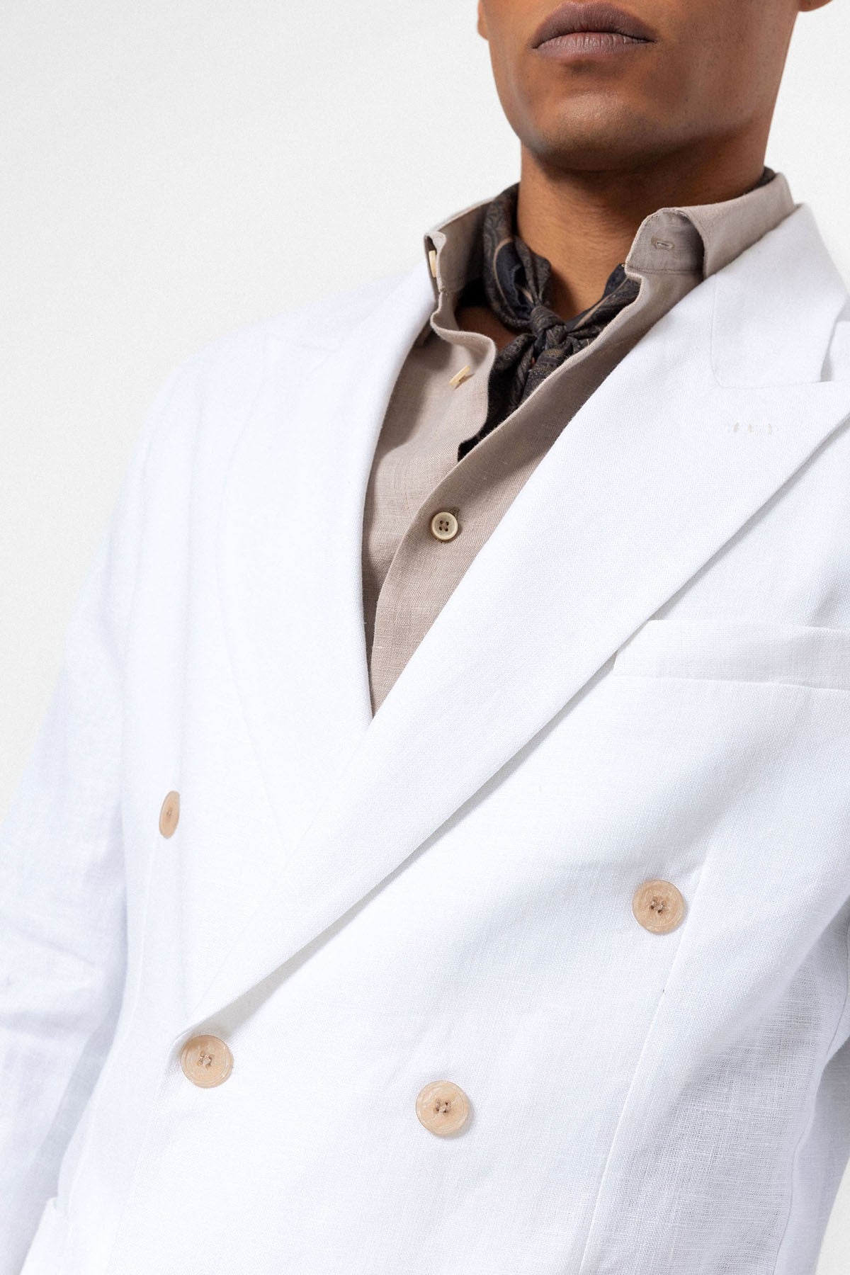 100% Linen Double-Breasted Men's Blazer
