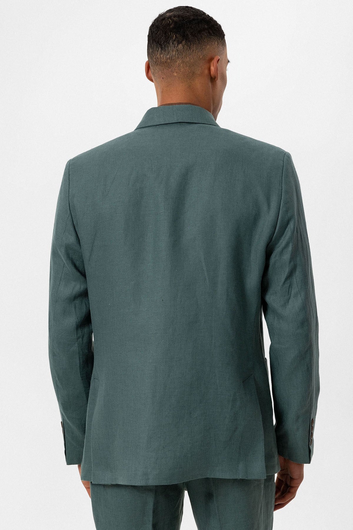 100% Linen Double-Breasted Men's Blazer