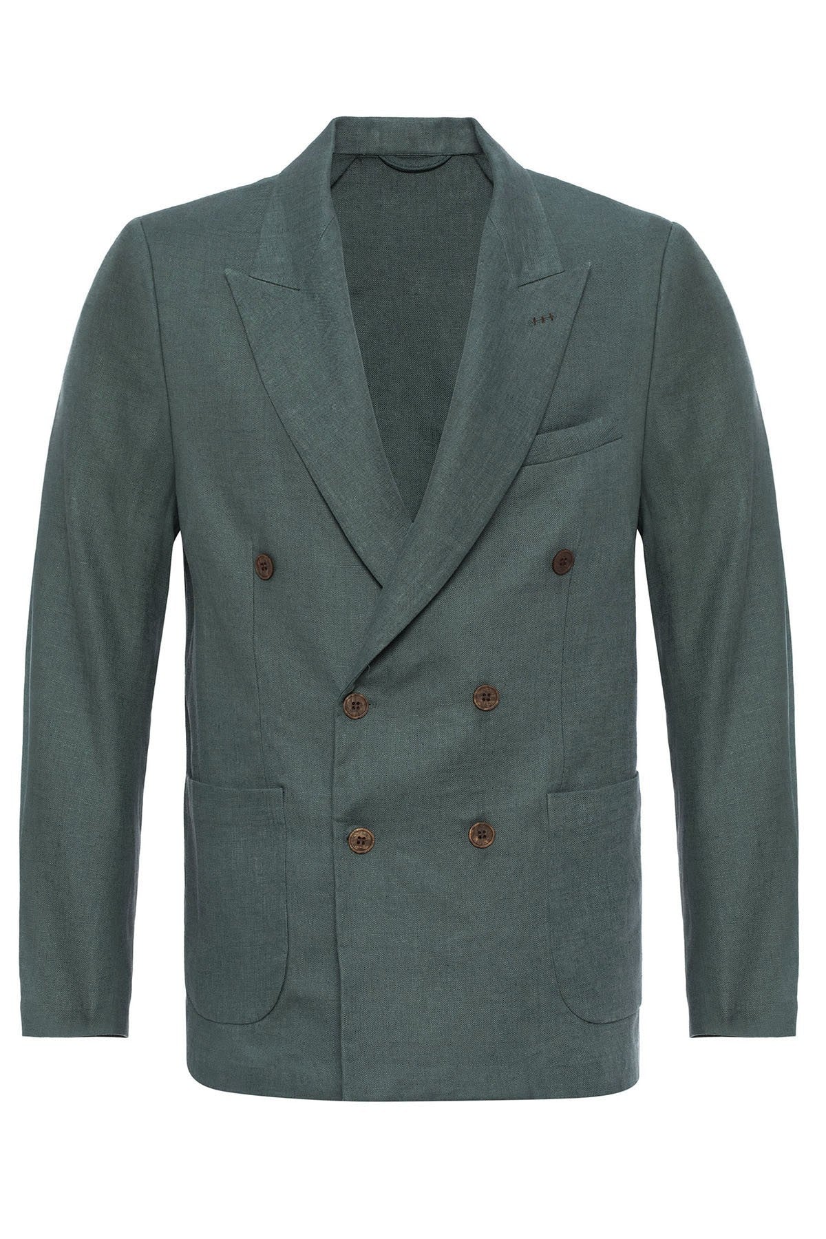 100% Linen Double-Breasted Men's Blazer