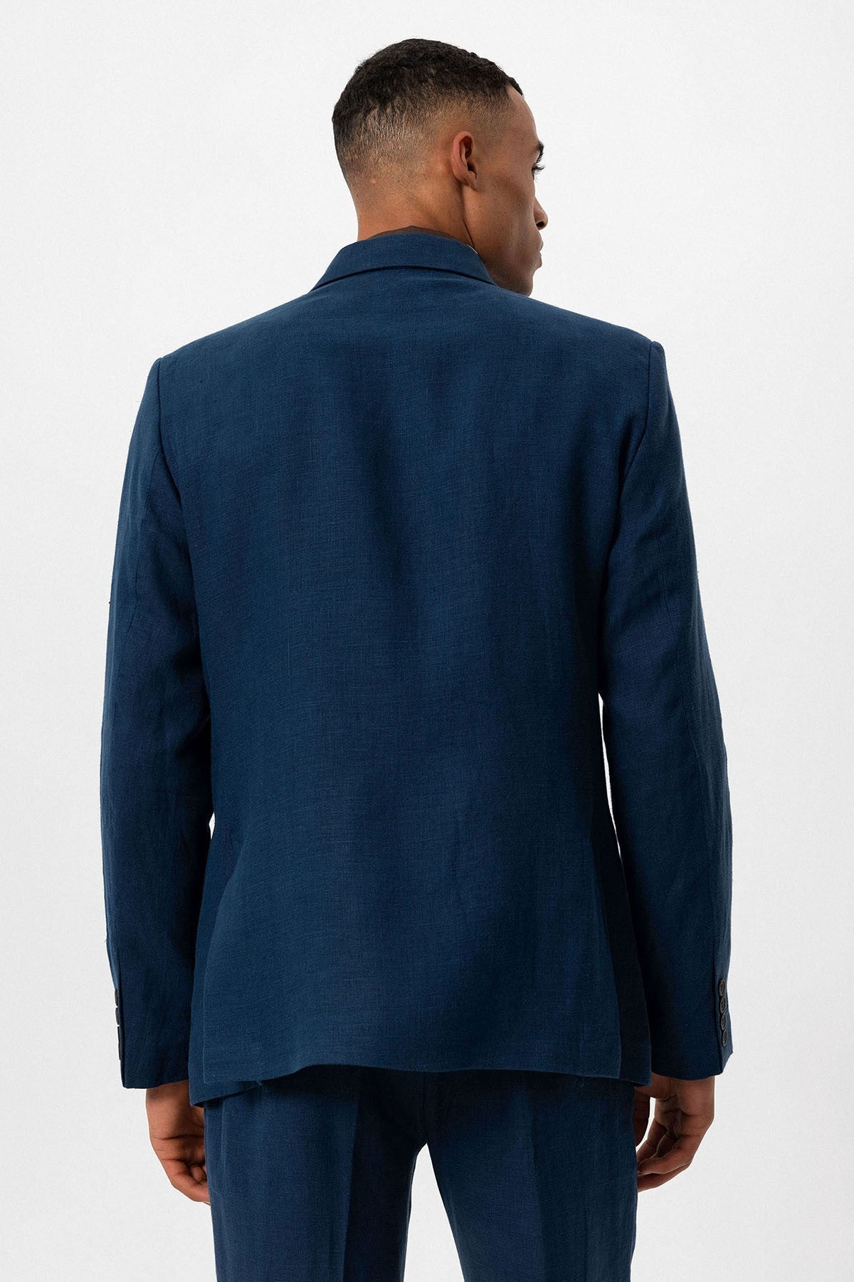 100% Linen Double-Breasted Men's Blazer