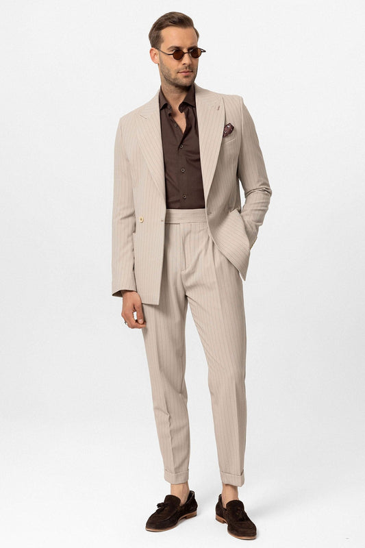 Antioch Single-Button Double-Breasted Striped Men's Blazer